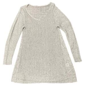 Eileen Fisher Long Sleeve Tunic Top Heathered Gray Relaxed Fit